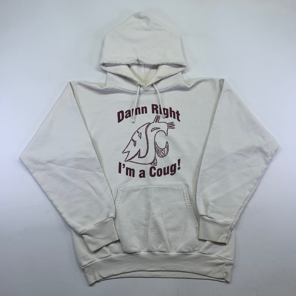 Washington State Cougars Hoodie Hoodie Size Medium Vintage College Graphic Mens